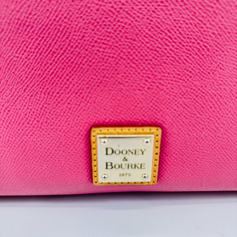 Dooney & Bourke Pink Pebbled Leather Janine Satchel Top Handle w crossbody strap - Picture 6 of 16